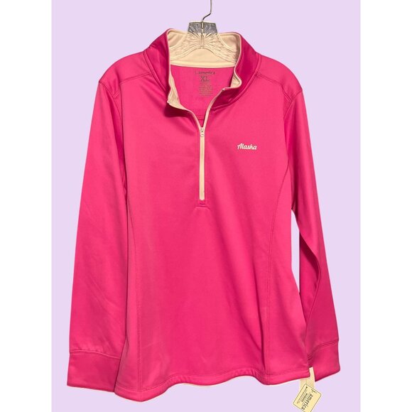 J. America Womens XL Pink "Alaska" 1/4 Zip Pullover - Picture 1 of 7